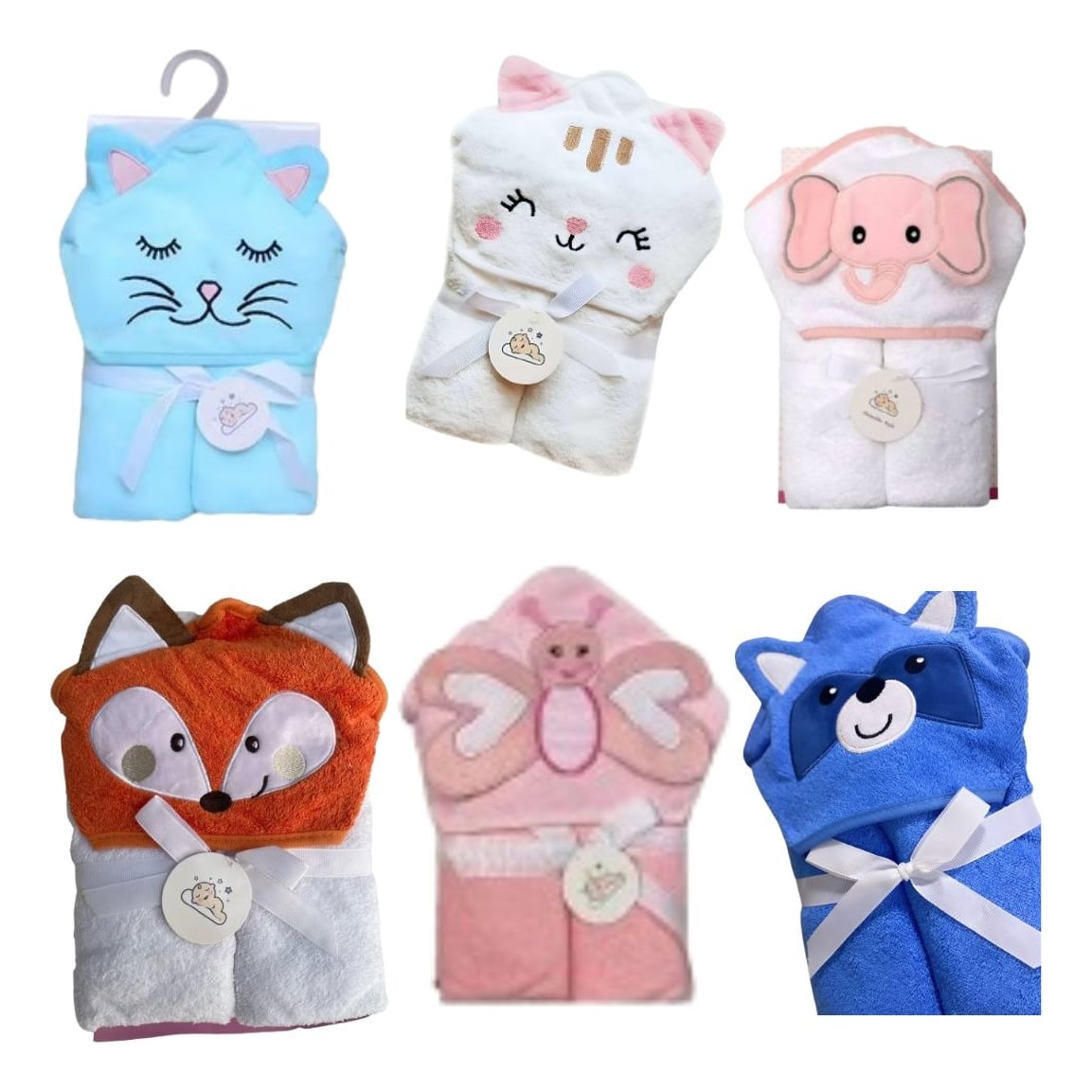 TOALLA DE BAÑO CON CAPUCHA PARA BEBE DISEÑO ANIMALITOS LAU - 3