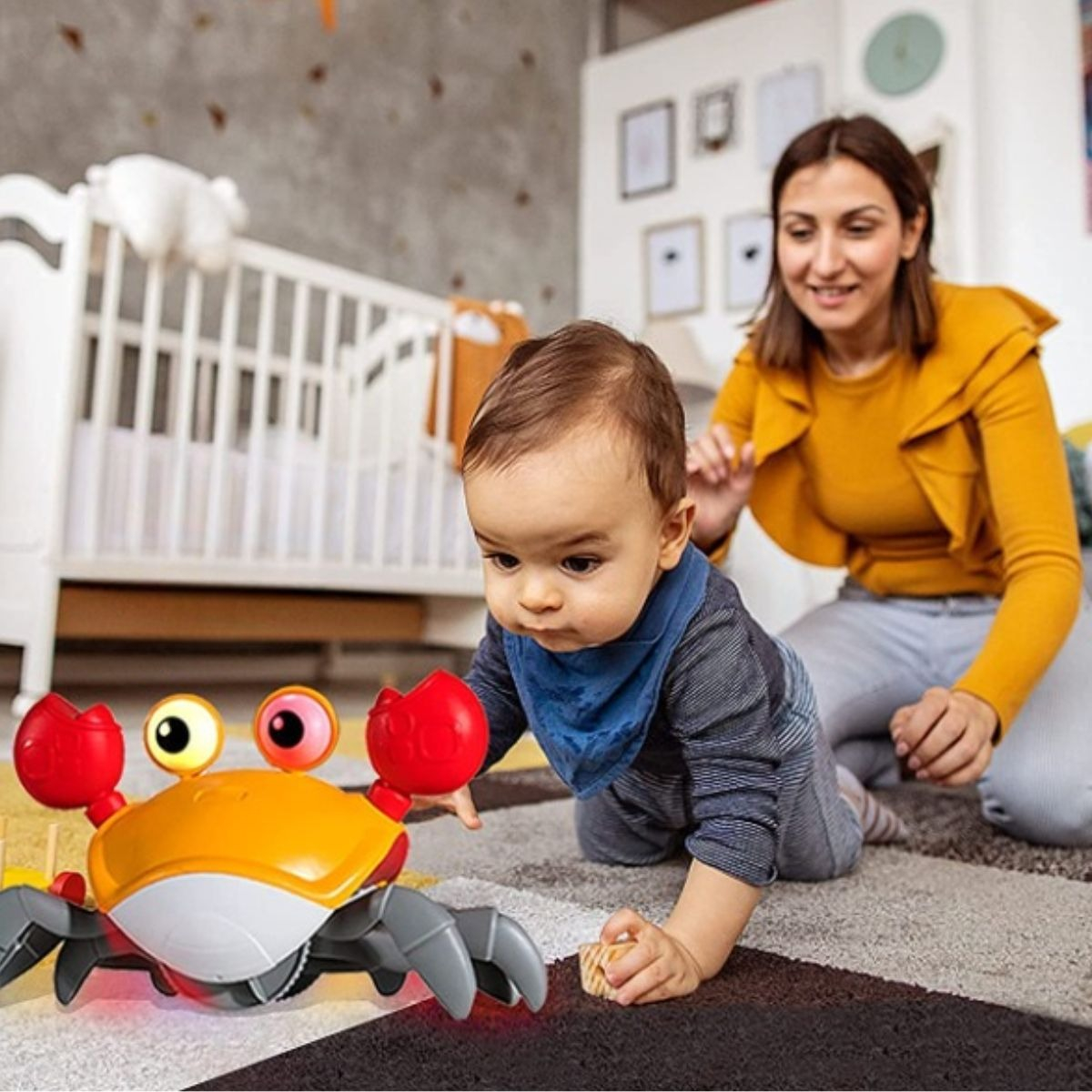 JUGUETE MUÑECO CANGREJO GATEANTE INTERACTIVO BEBE LAU - 4