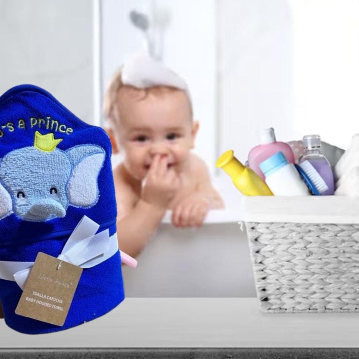 TOALLA DE BAÑO IINFANTIL + CAPUCHA SUAVE ABSORBENTE BEBE LAU - 3