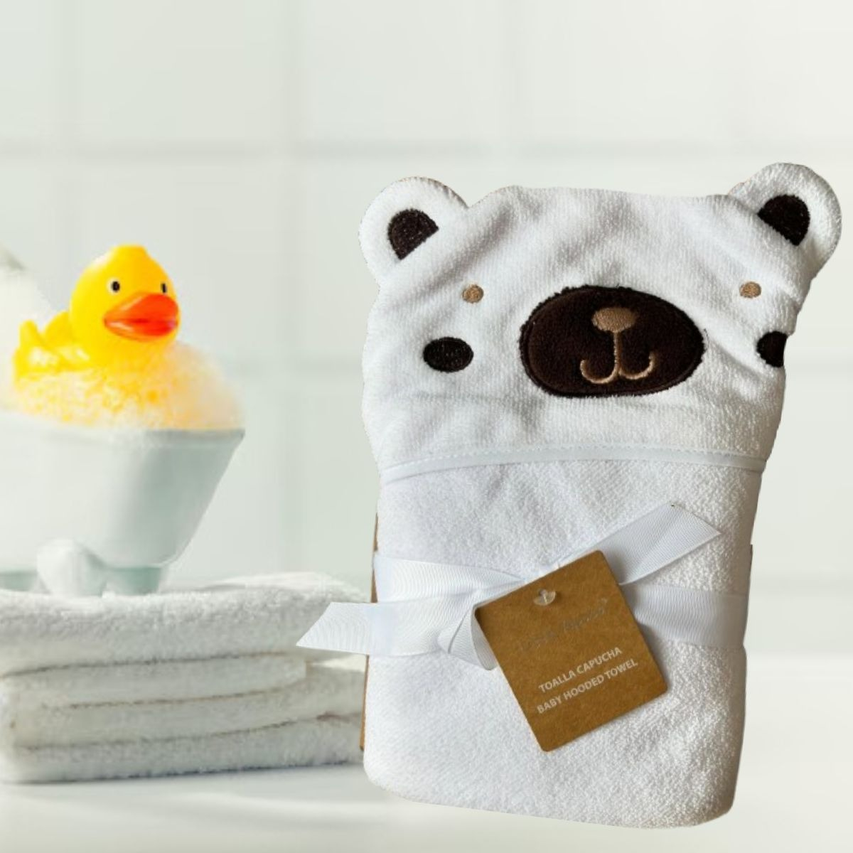 TOALLA DE BAÑO IINFANTIL + CAPUCHA SUAVE ABSORBENTE BEBE LAU - 9