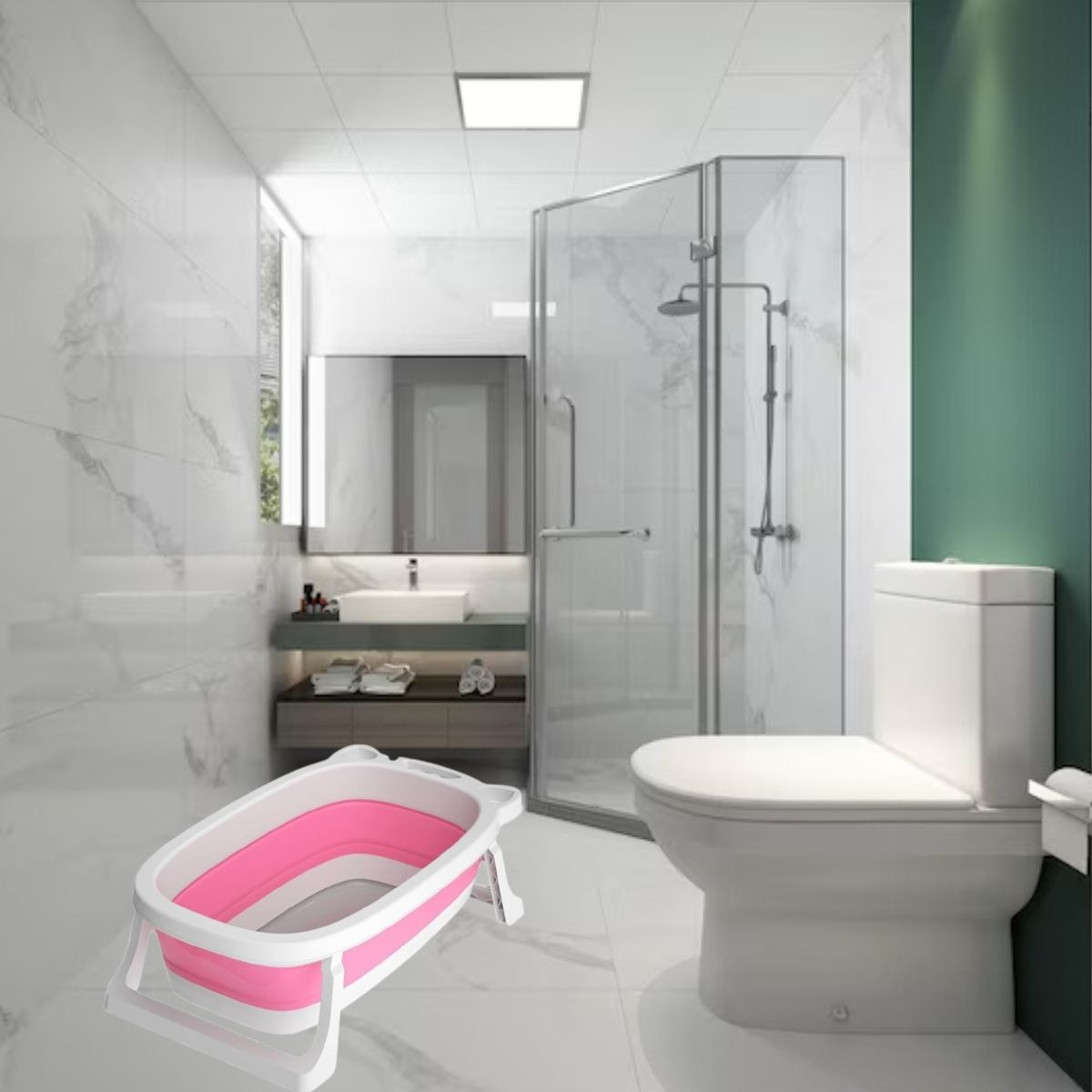 BAÑERA MULTIFUNCIONAL PLEGABLE DIVERTIDA PARA BEBE LAU - 7