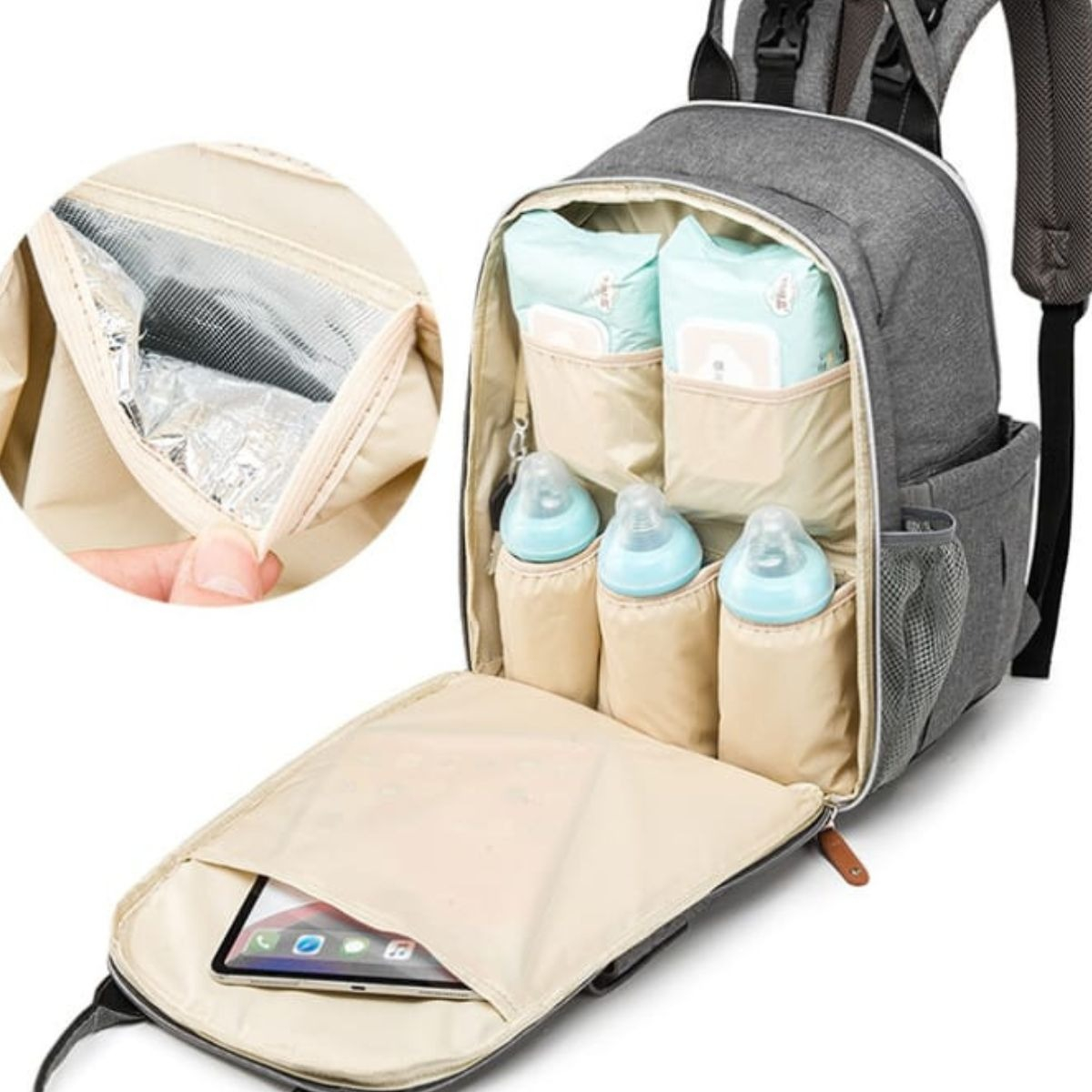 MOCHILA PAÑELERA MULTIFUNCIONAL MATERNIDAD BEBE LAU - 8