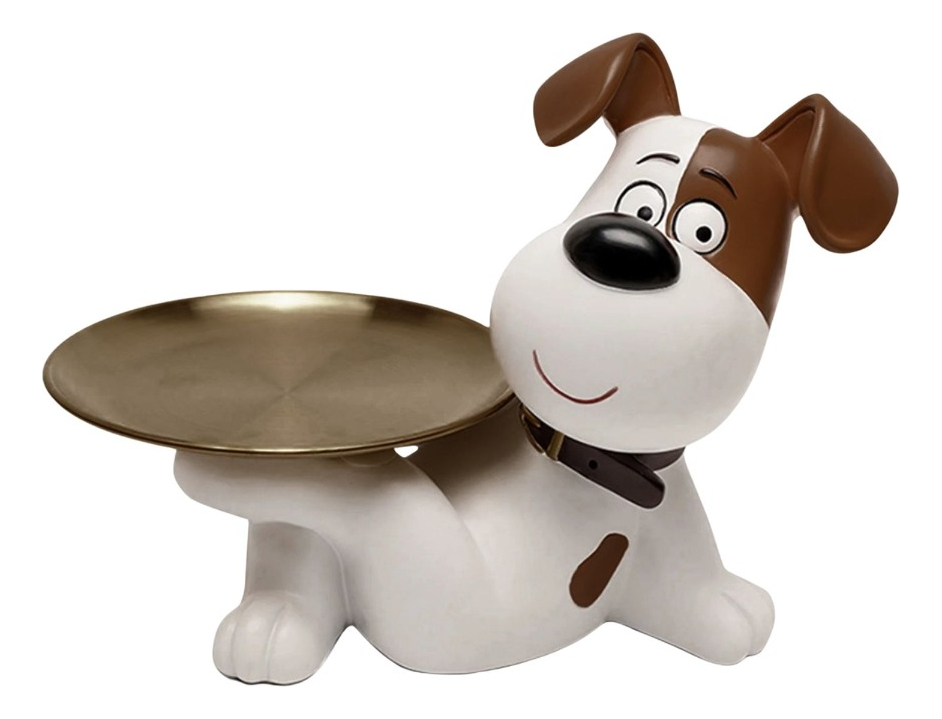 FIGURA DECORATIVA ESTATUA PERRO ORGANIZADOR BANDEJA JHN - 1