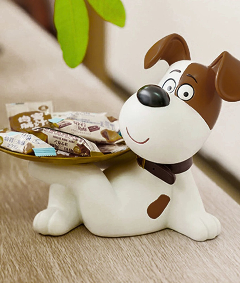 FIGURA DECORATIVA ESTATUA PERRO ORGANIZADOR BANDEJA JHN - 8