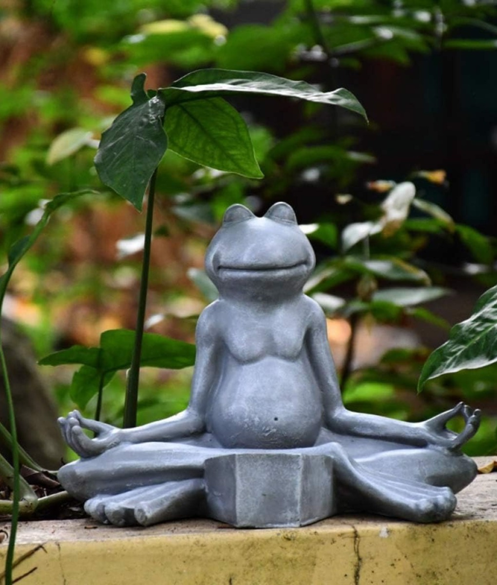 FIGURA DECORATIVA SOLAR RANA YOGA JARDIN MEDITACION JHN - 8