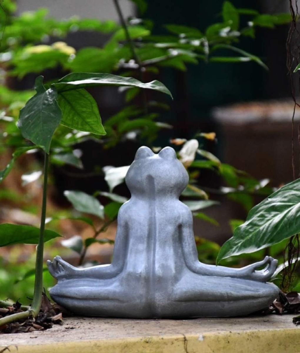 FIGURA DECORATIVA SOLAR RANA YOGA JARDIN MEDITACION JHN - 9