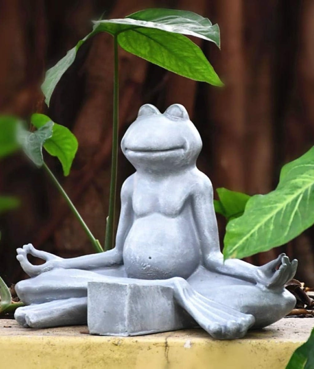 FIGURA DECORATIVA SOLAR RANA YOGA JARDIN MEDITACION JHN - 10