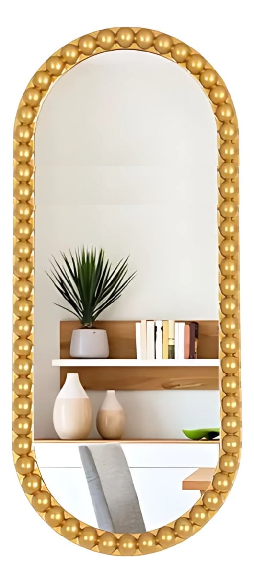 ESPEJO DECORATIVO PARED GLAMOUR MARCO BURBUJAS OVALADO JHN - 1
