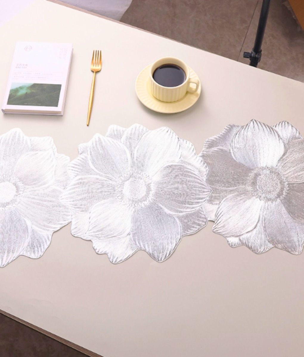 SET 3 CAMINO MESA FLORAL DECORATIVO ELEGANTE HOGAR JHN - 2