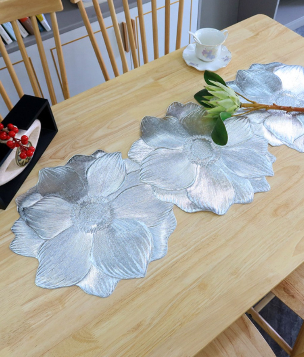 SET 3 CAMINO MESA FLORAL DECORATIVO ELEGANTE HOGAR JHN - 10