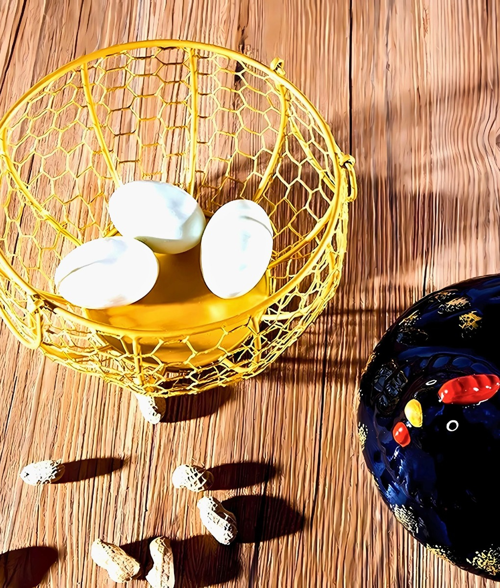 PORTA HUEVOS DECORATIVO GALLINA CESTA ALMACENAMIENTO JHN - 2