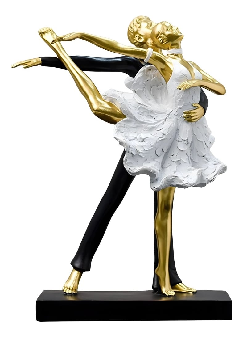 FIGURA DECORATIVA PAREJA BAILANDO ESTATUA BALLET ADORNO JHN - 1