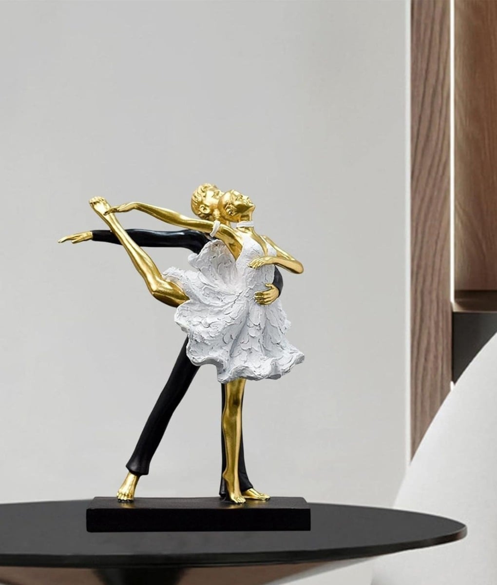 FIGURA DECORATIVA PAREJA BAILANDO ESTATUA BALLET ADORNO JHN - 2