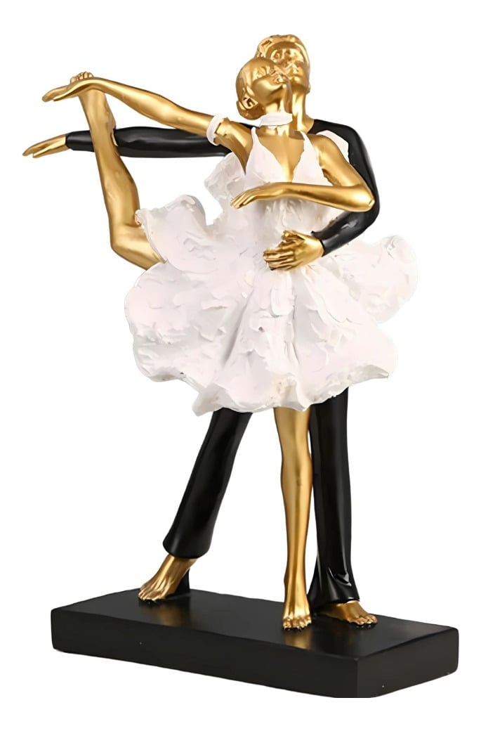 FIGURA DECORATIVA PAREJA BAILANDO ESTATUA BALLET ADORNO JHN - 3