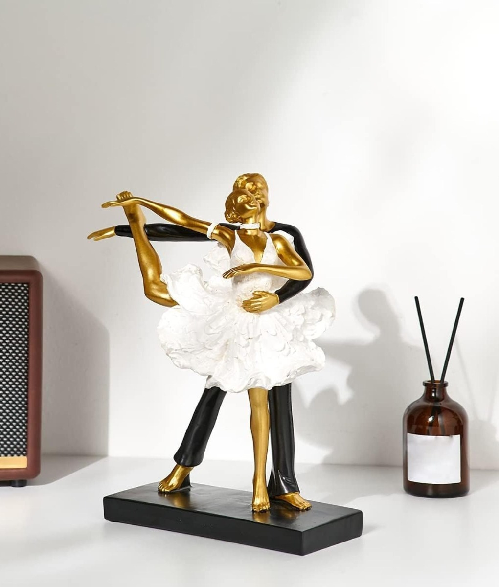 FIGURA DECORATIVA PAREJA BAILANDO ESTATUA BALLET ADORNO JHN - 7