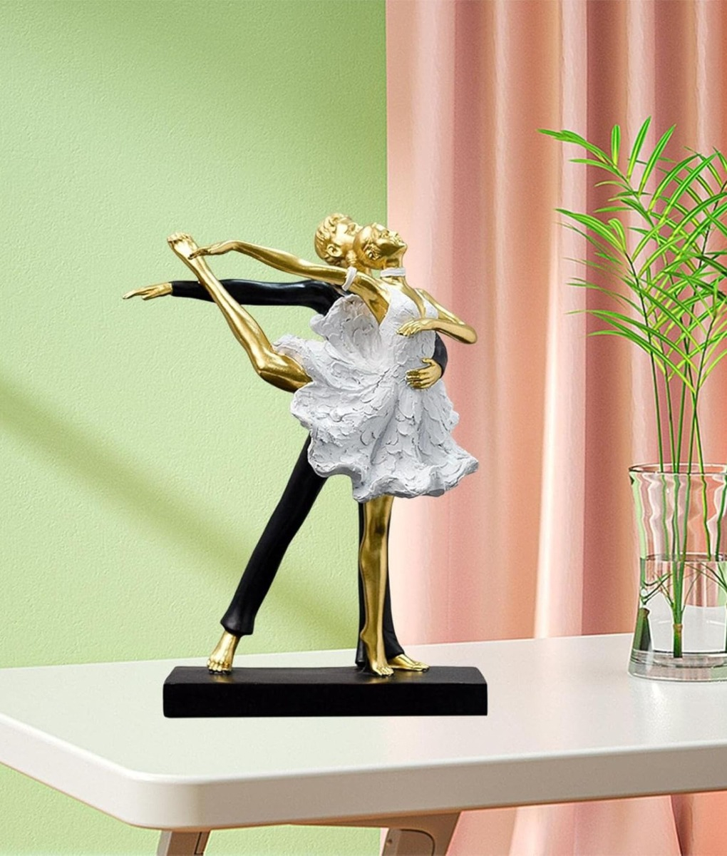FIGURA DECORATIVA PAREJA BAILANDO ESTATUA BALLET ADORNO JHN - 9