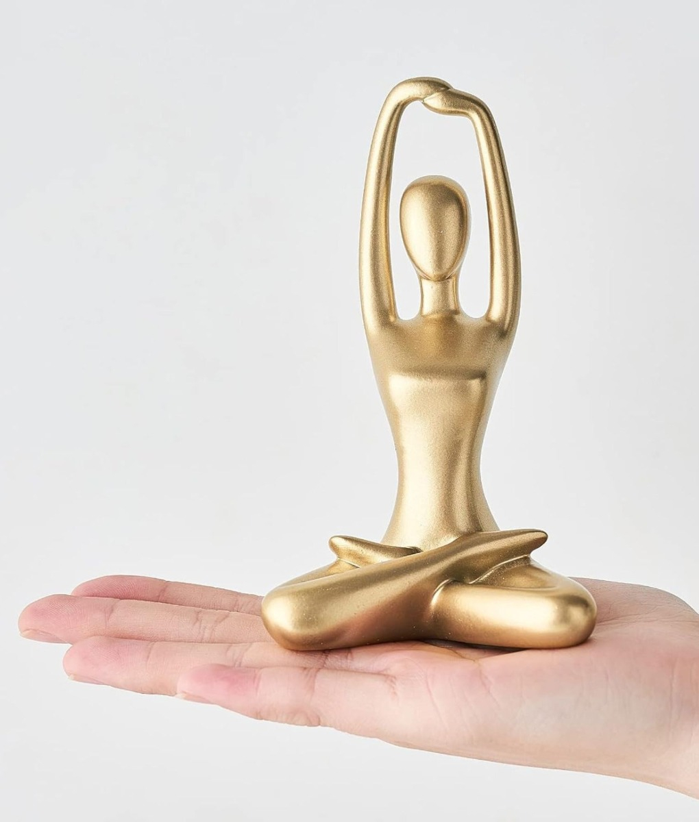 FIGURA DECORATIVA YOGA ESTATUA MEDITACION ADORNO HOGAR JHN - 4