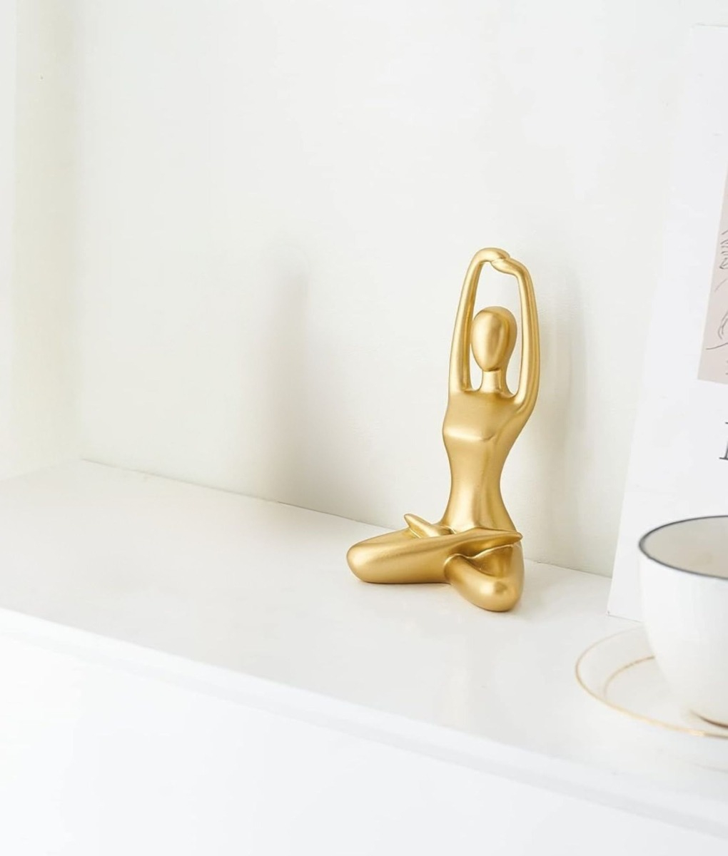 FIGURA DECORATIVA YOGA ESTATUA MEDITACION ADORNO HOGAR JHN - 7