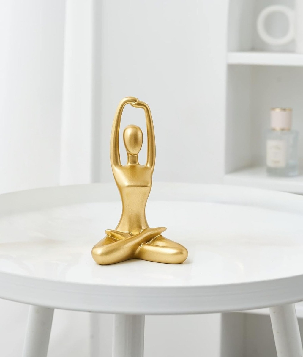FIGURA DECORATIVA YOGA ESTATUA MEDITACION ADORNO HOGAR JHN - 10