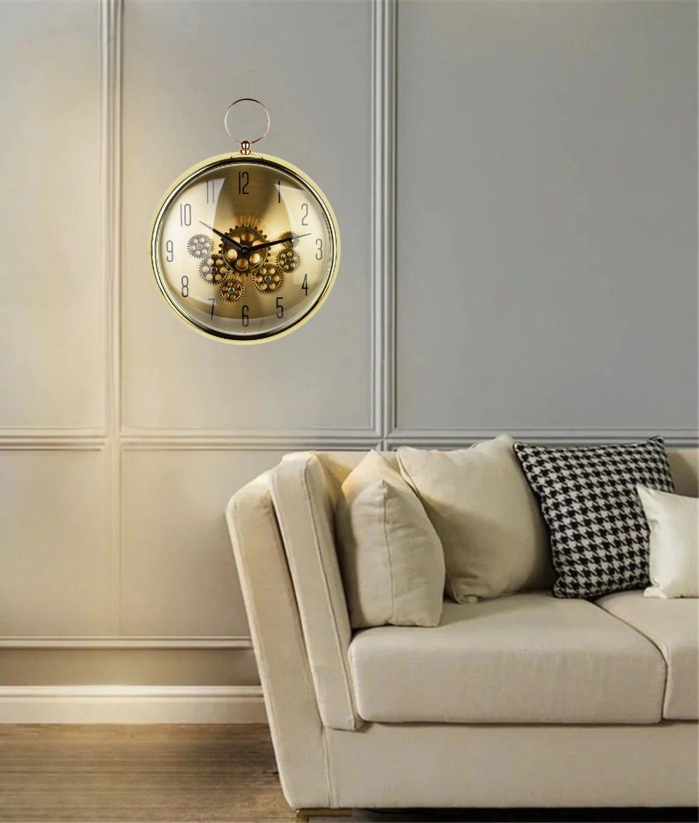 RELOJ PARED REDONDO ENGRANAJE INDUSTRIAL DECORATIVO JHN - 2