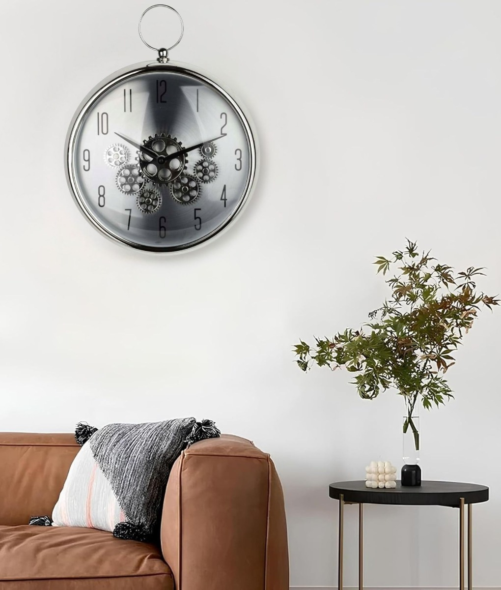 RELOJ PARED REDONDO ENGRANAJE INDUSTRIAL DECORATIVO JHN - 8