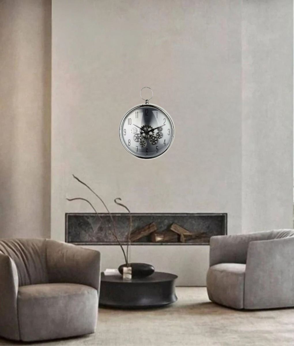RELOJ PARED REDONDO ENGRANAJE INDUSTRIAL DECORATIVO JHN - 10