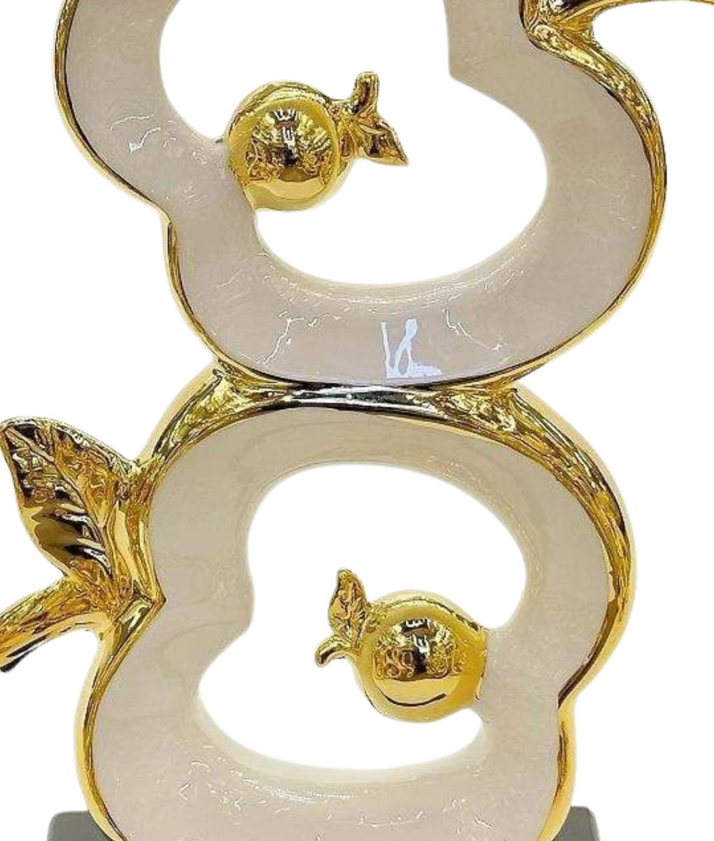 FIGURA DECORATIVA MANZANA ESTATUA MODERNA LUJO ADORNO JHN - 3