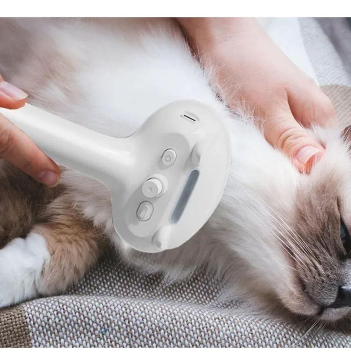 CEPILLO VAPOR DESENREDANTES EXPULSADOR DE PELOS MASCOTA LAU - 5