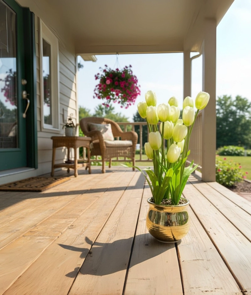 PLANTA ARTIFICIAL DECORATIVA TULIPANES ADORNO HOGAR JHN - 9