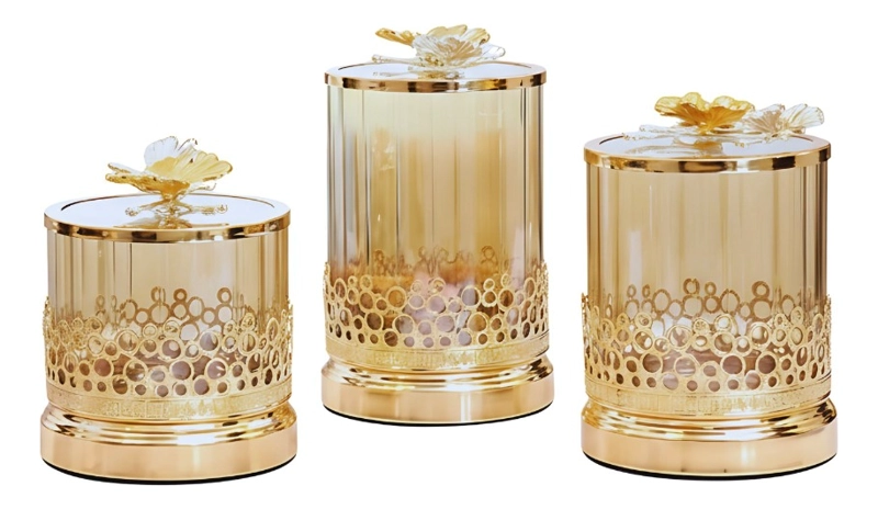 SET FRASCO DECORATIVO MODERNO RECIPIENTE ADORNO HOGAR JHN - 1