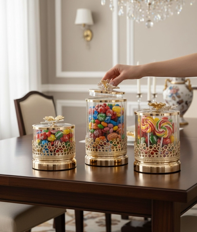SET FRASCO DECORATIVO MODERNO RECIPIENTE ADORNO HOGAR JHN - 5