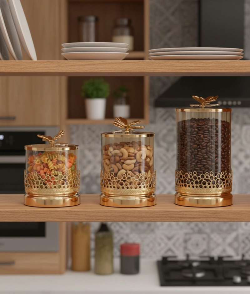 SET FRASCO DECORATIVO MODERNO RECIPIENTE ADORNO HOGAR JHN - 10