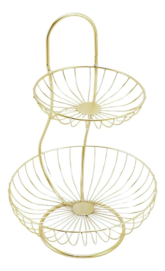 FRUTERO DECORATIVO CESTO FRUTAS DOS NIVELES MOSTRADOR JHN - 1