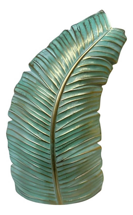 FIGURA DECORATIVA ADORNO HOJA TROPICAL ESTATUA JHN - 1
