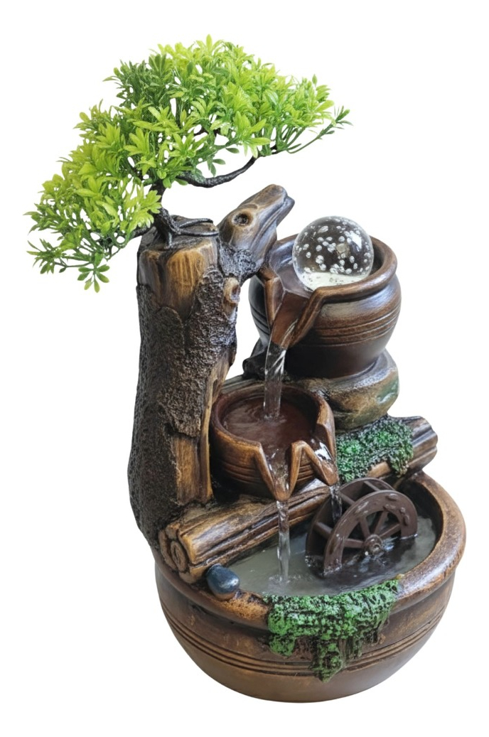 FUENTE AGUA CASCADA DECORATIVO ADORNO MESA HOGAR JHN - 3