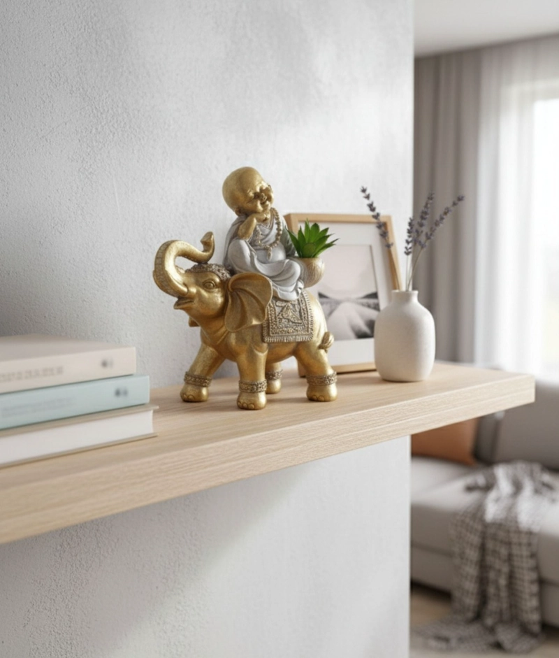 FIGURA DECORATIVA ADORNO BUDA ESTATUA HOGAR FELICIDAD JHN - 7