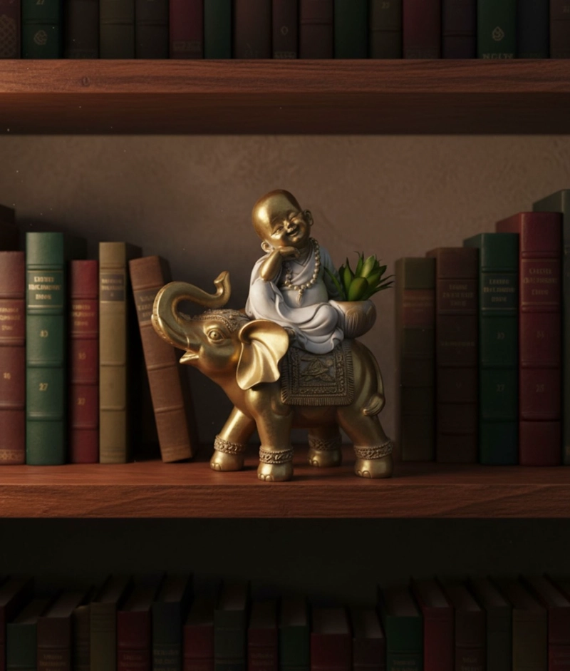 FIGURA DECORATIVA ADORNO BUDA ESTATUA HOGAR FELICIDAD JHN - 8