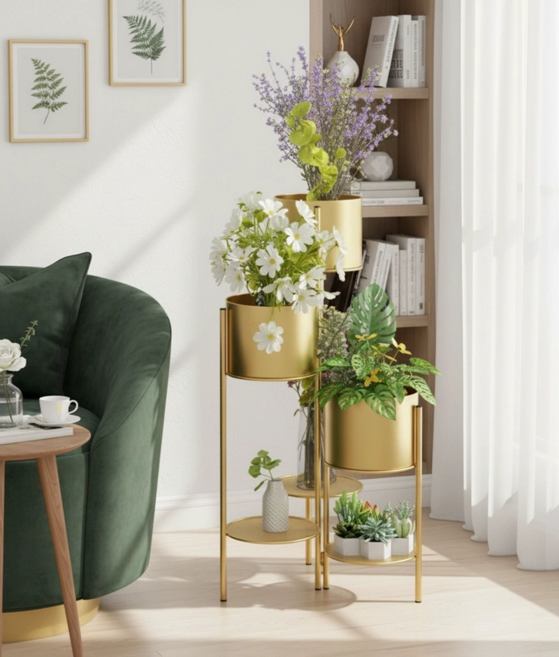 PORTA MACETAS SOPORTE DECORATIVO MULTIFUNCIONAL HOGAR JHN - 2