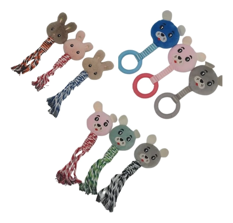 SET 3 JUGUETE PARA MASCOTA PELUCHE CON SONIDO LAU - 6