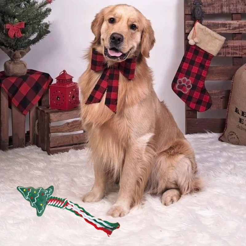 SET 3 JUGUETES PARA MASCOTA DISEÑO NAVIDEÑO PERROS LAU - 5