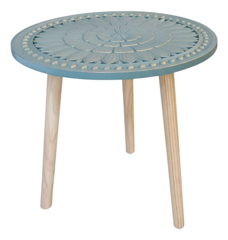 MESA CENTRO REDONDA DECORATIVA AUXILIAR MODERNO HOGAR JHN - 1
