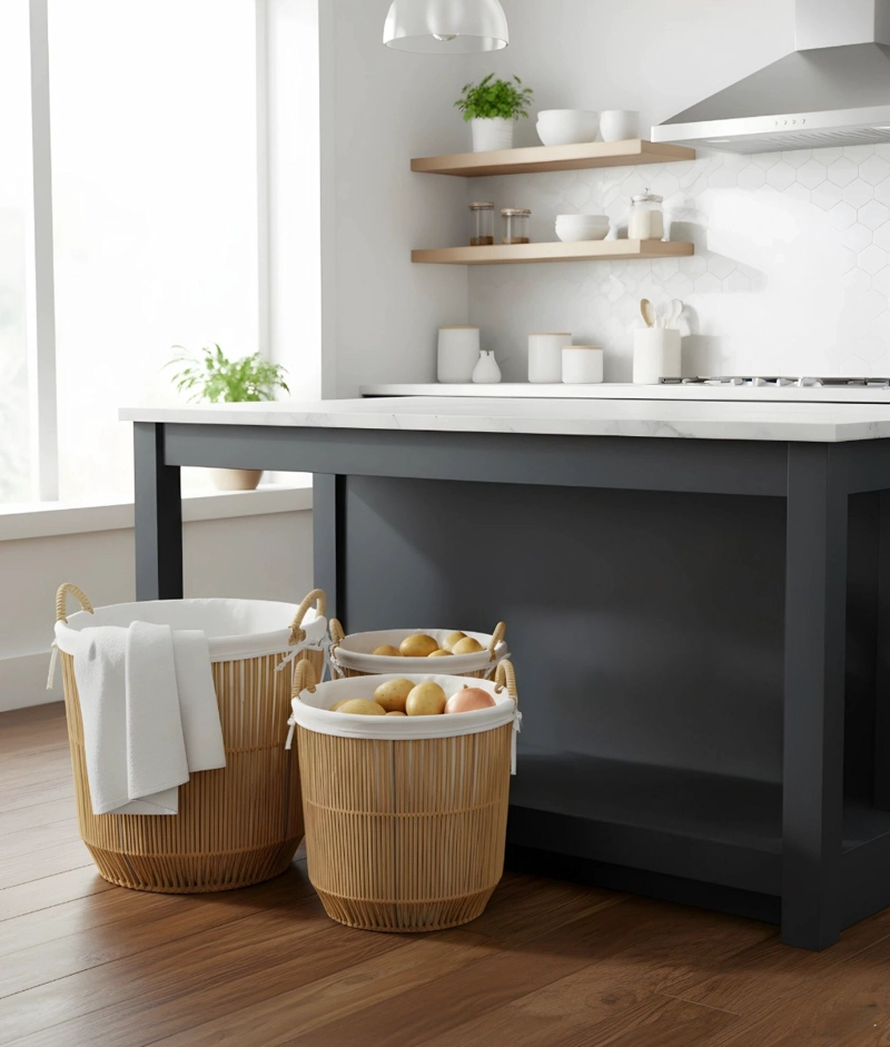 SET 3 CESTOS ALMACENAMIENTO DECORATIVOS NATURAL HOGAR JHN - 10