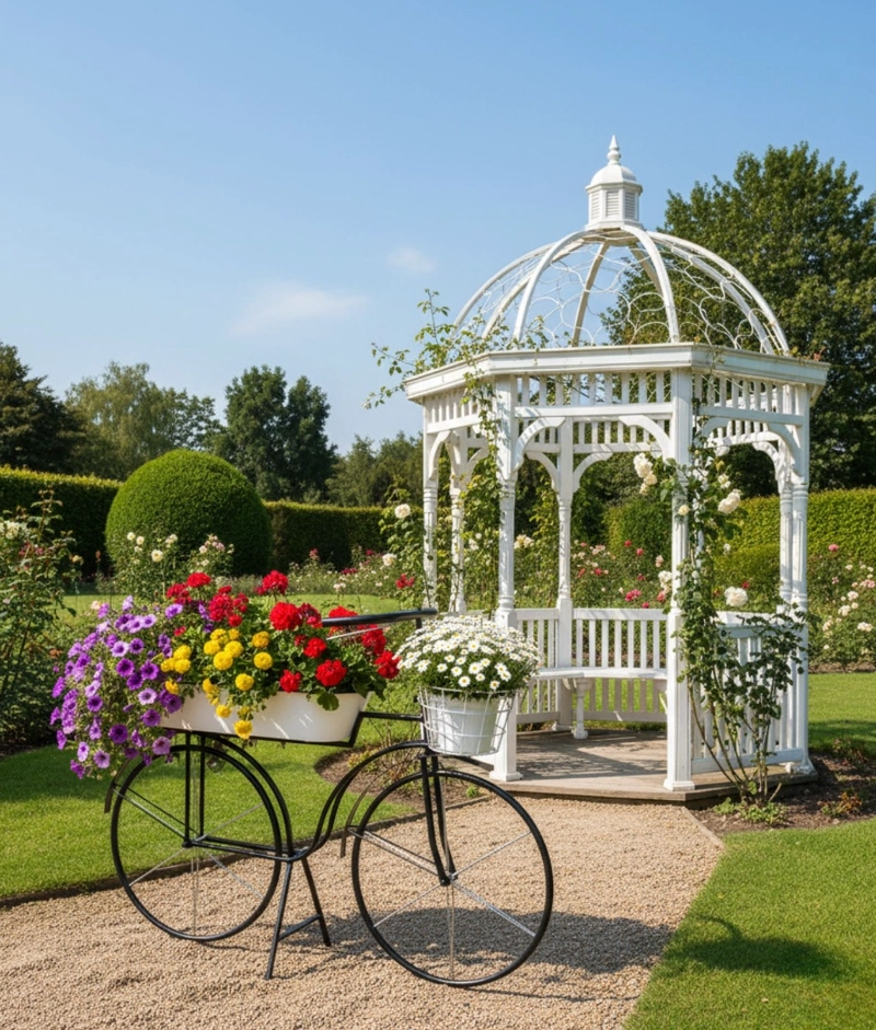 PORTA MACETAS DECORATIVO BICICLETA CLASICA ELEGANTE JHN - 8