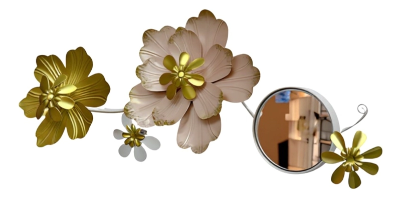 ESPEJO DECORATIVO PARED ADORNO VERSATIL FLORES HOGAR JHN - 3