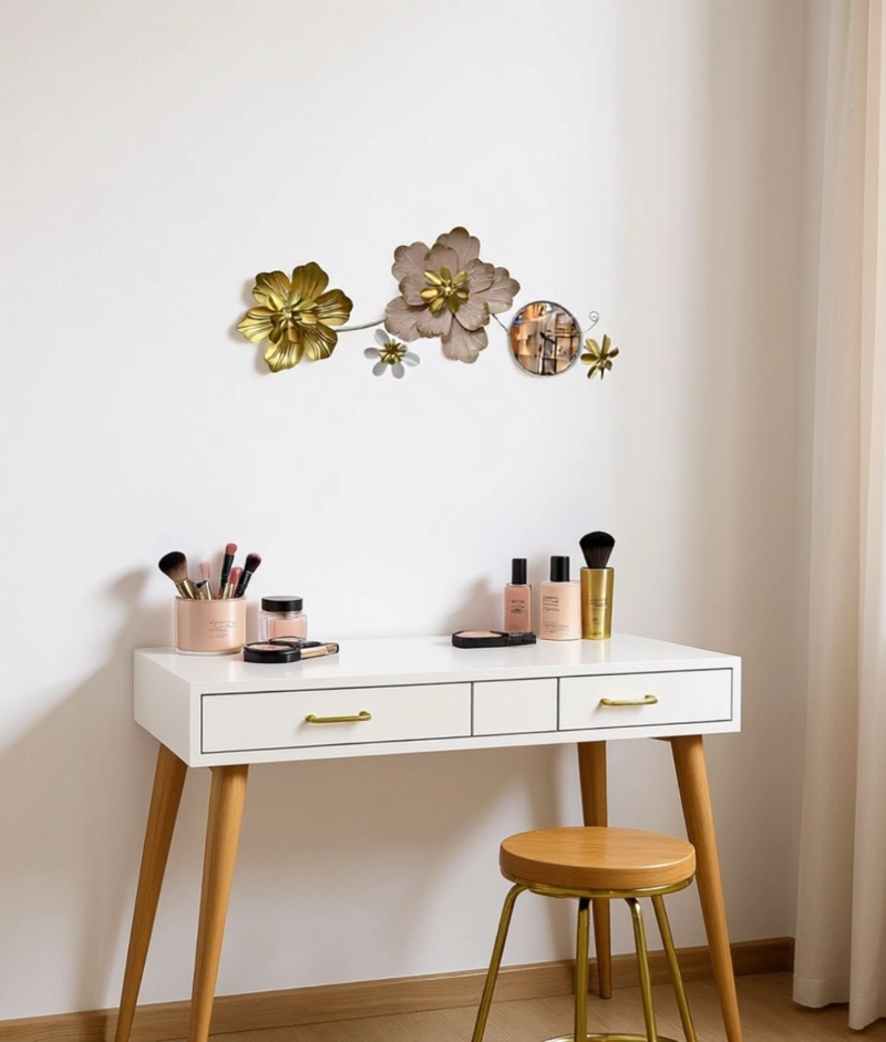 ESPEJO DECORATIVO PARED ADORNO VERSATIL FLORES HOGAR JHN - 9
