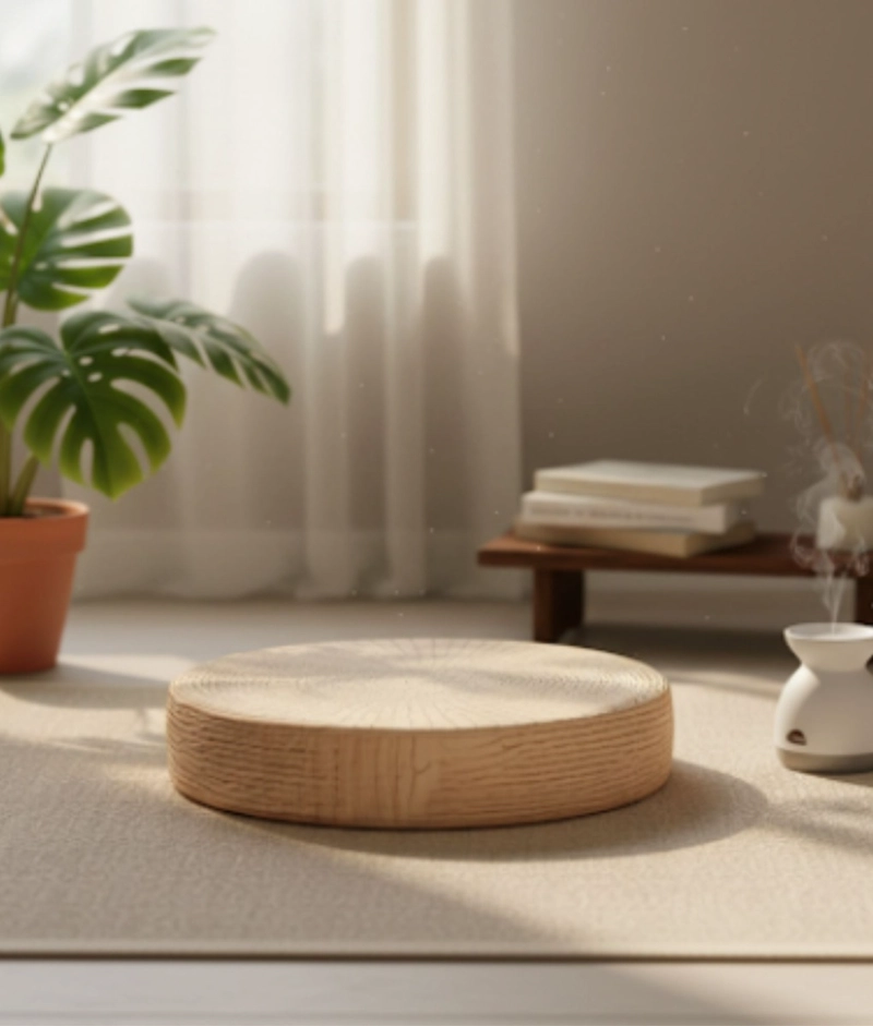 COJIN DECORATIVO MULTIFUNCIONAL REDONDO NATURAL YOGA JHN - 10