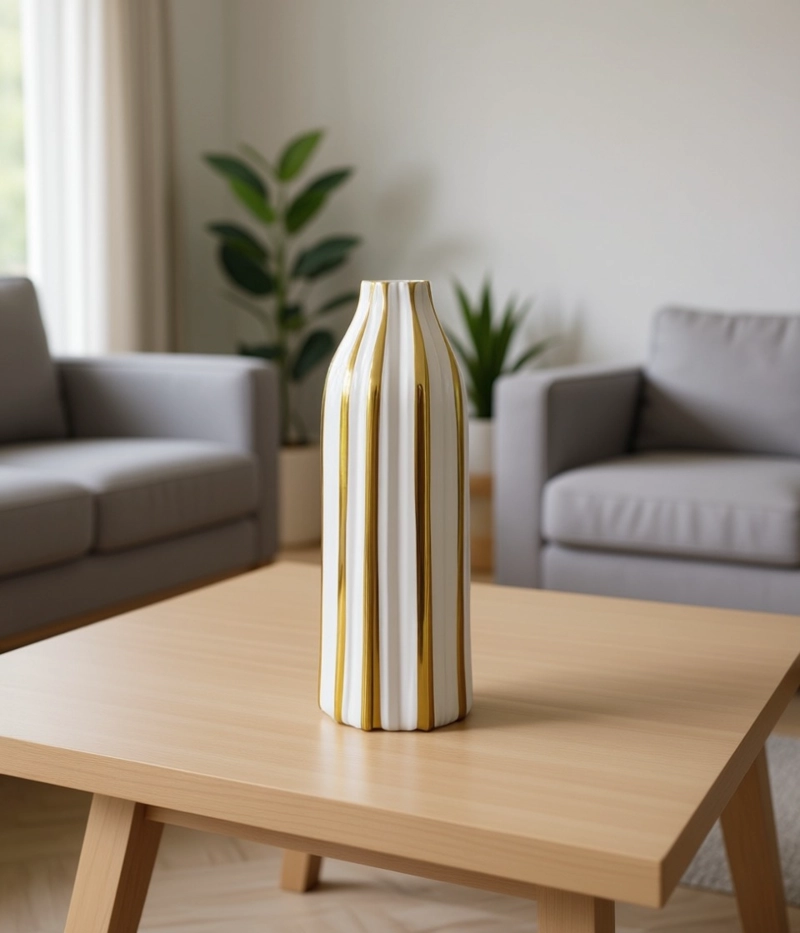 FLORERO DECORATIVO RAYAS MODERNO VERSATIL HOGAR JHN - 9