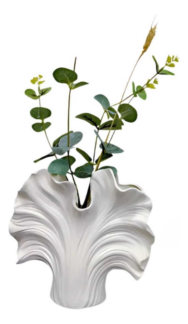 FLORERO DECORATIVO DISEÑO ORGANICO FORMA ONDULADA HOGAR JHN - 1