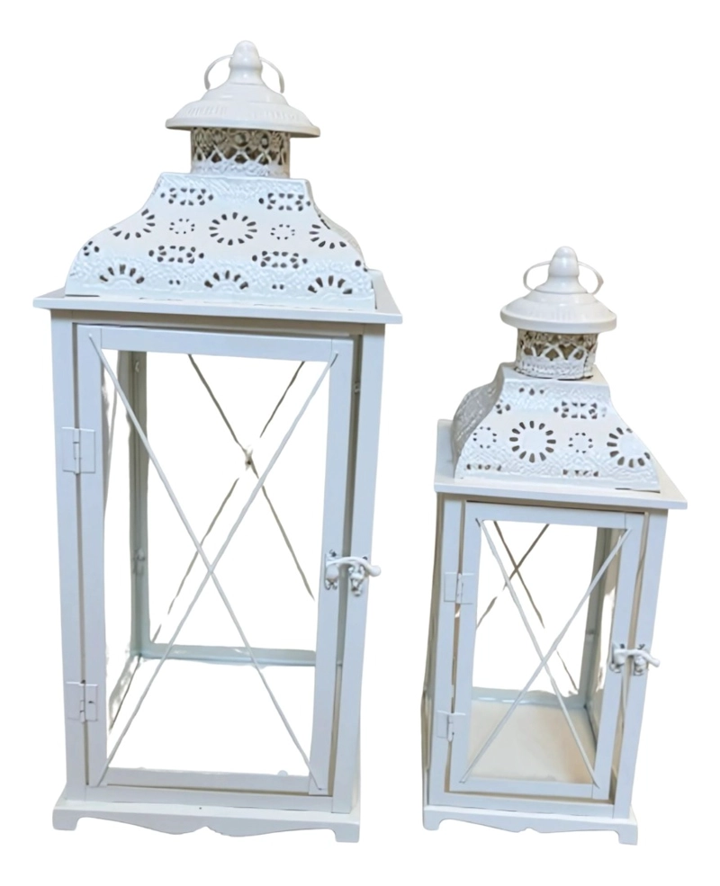 SET 2 PORTAVELAS DECORATIVO FUNCIONAL DISEÑO CLASICO JHN - 1