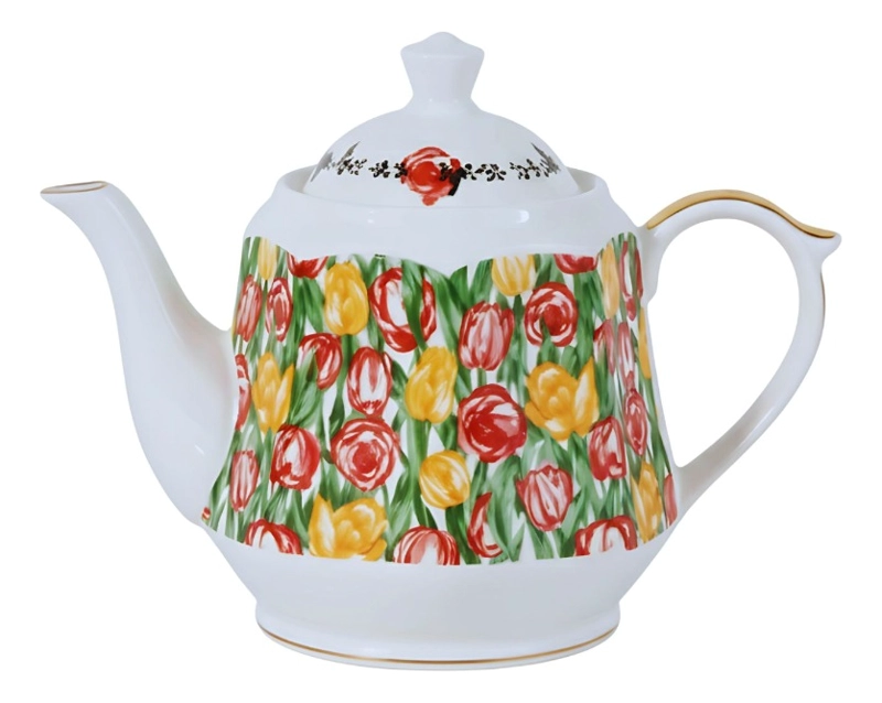 TETERA DISEÑO PRIMAVERA FLORAL ELEGANTE DECORACION HOGAR JHN - 1